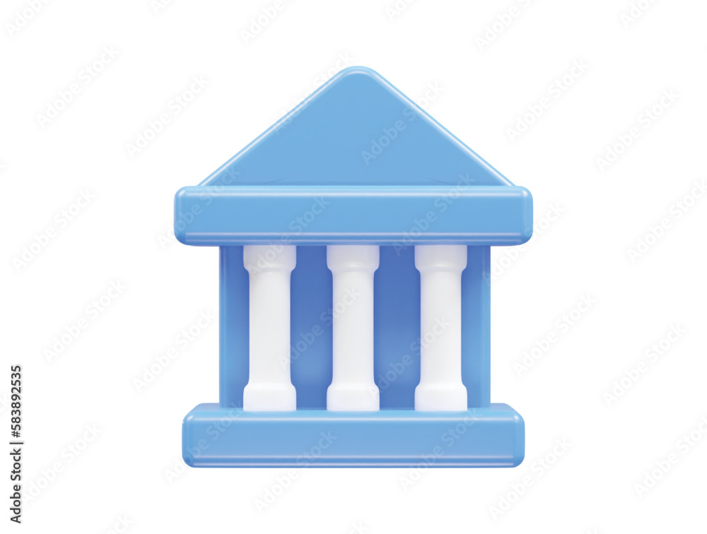 Bank icon vector 3d rendering illustration Bank icon vector 3d rendering illustration