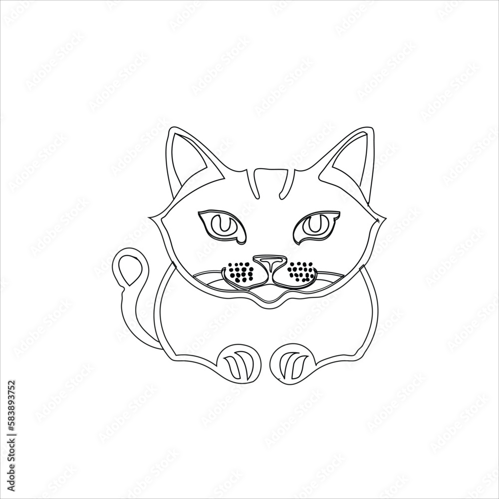 Obraz premium Nice cat vector line art work.