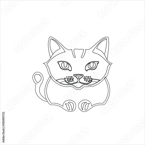 Fototapeta Naklejka Na Ścianę i Meble -  Nice cat vector line art work.