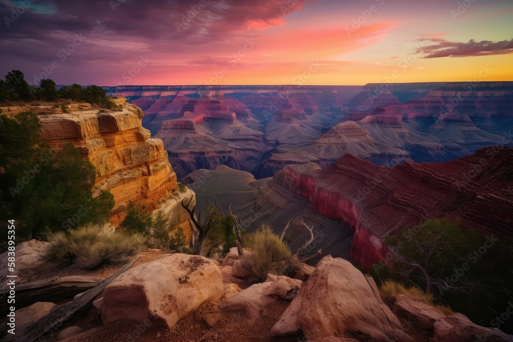 grand canyon sunset, generative AI