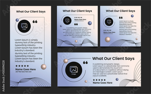 What our client says, Quote , Client Testimonial , Testimony banner Template Editable Vector Illustration