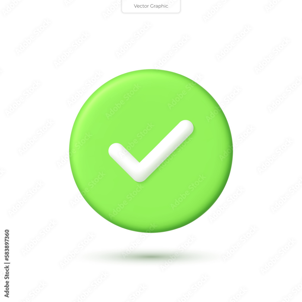 Realistic button to check, review. Vector check symbol. Render 3D vector icons approvals. Realistic button to check, review. Vector check symbol. Render 3D vector icons approvals.
