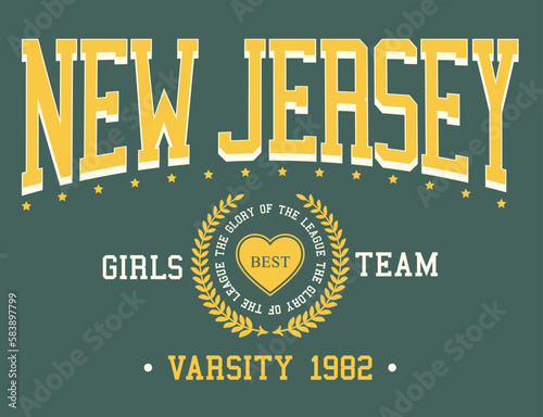 varsity typography vector illustration, for t-shirt graphic.
