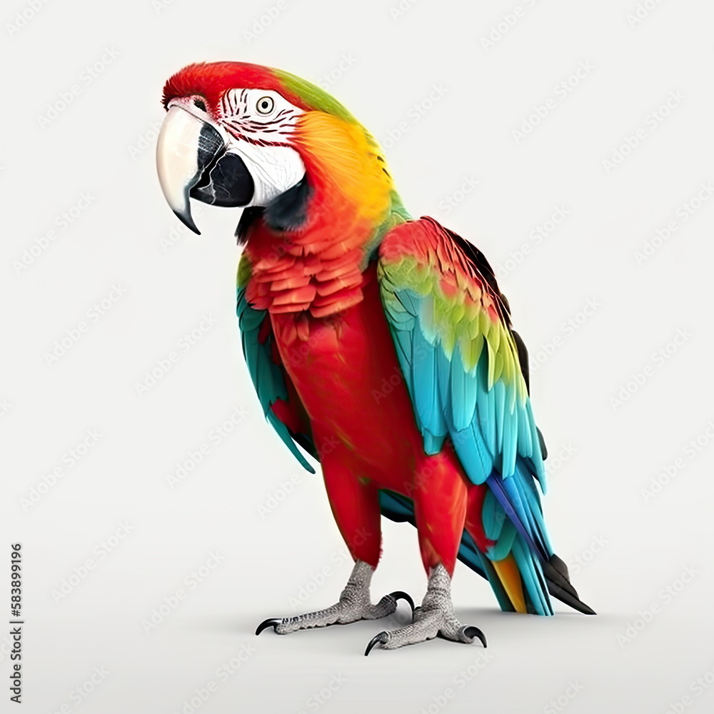 Fototapeta premium parrot bird, white background