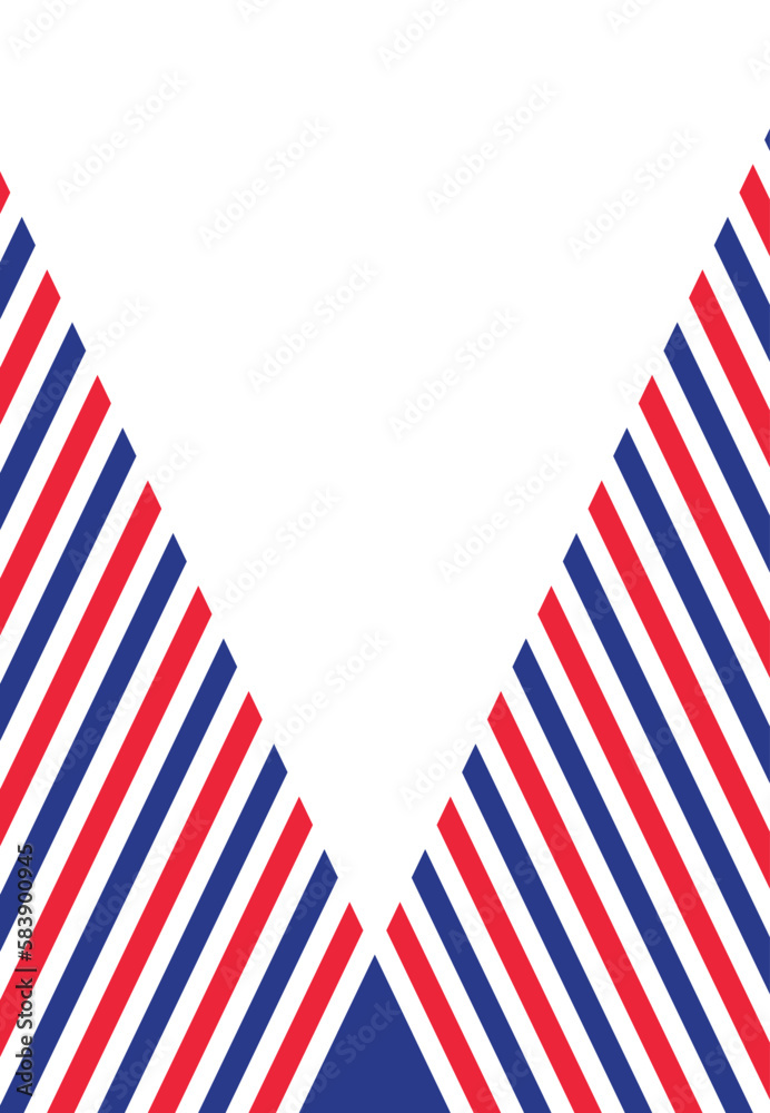 Obraz premium France flag diagonal tilted triangular pattern color blue white red template lines vector illustration