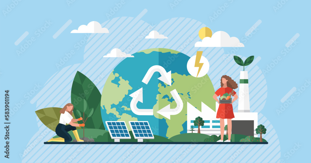 Clean energy. Renewable green energy sources. Clean electric energy