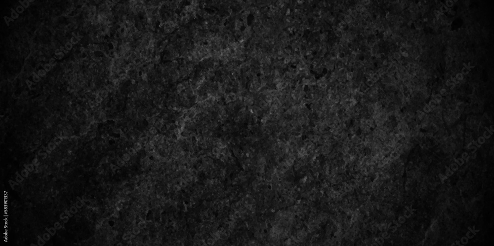 Old black grunge wall texture cement dark black gray backdrop background. dark black background texture with black vignette in old vintage textured border design.	
