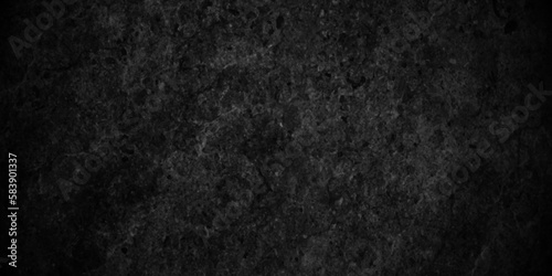 Old black grunge wall texture cement dark black gray backdrop background. dark black background texture with black vignette in old vintage textured border design. 