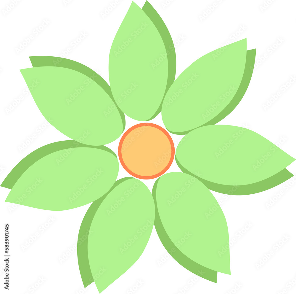 Flower icon on transparent background, PNG illustration