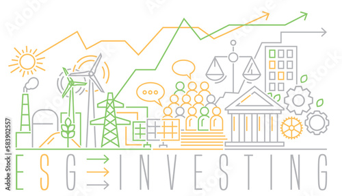 Environmental, social and governance. Editable vector illustration