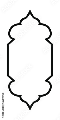 Islamic Vintage Frame. Islamic style border and frame design template vector element. Suitable for the design elements of Ramadan posters, Eid Mubarak greeting cards, and copy space for Islamic quote