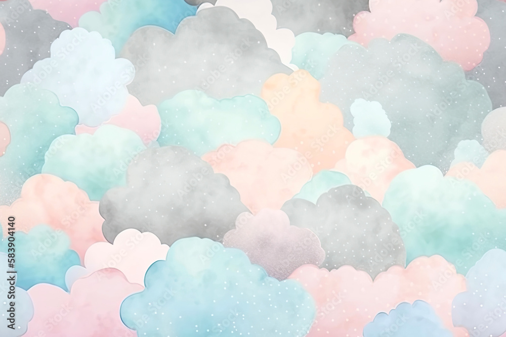 watercolor background with clouds watercolor background with clouds