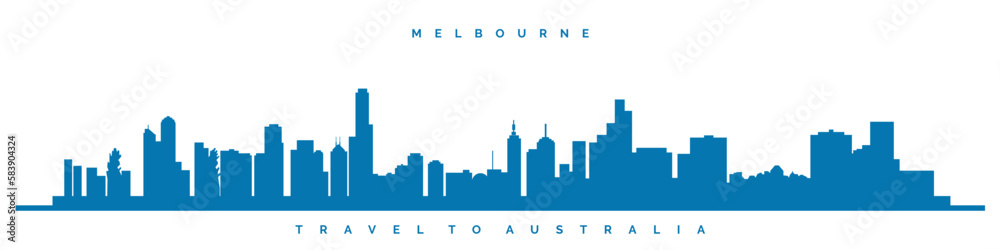 Melbourne city silhouette vector illustration, Australia