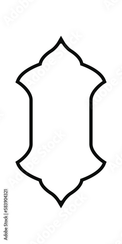 Islamic Vintage Frame. Islamic style border and frame design template vector element. Suitable for the design elements of Ramadan posters, Eid Mubarak greeting cards, and copy space for Islamic quote