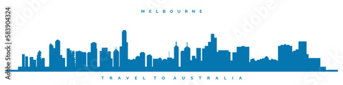 Melbourne city silhouette vector illustration  Australia