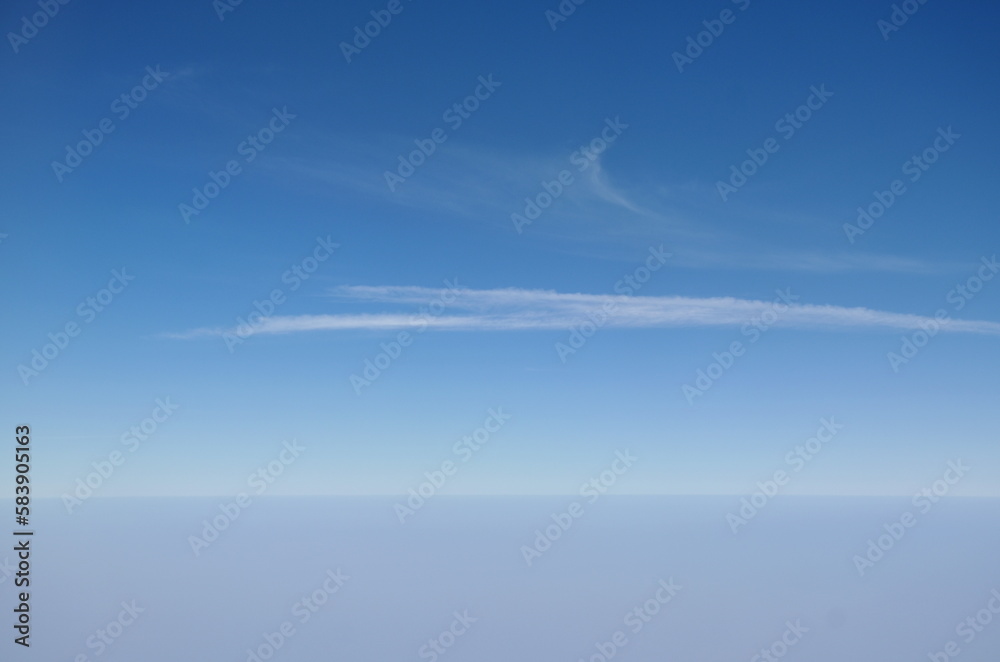 landscape of cloud floating on sky through window plane