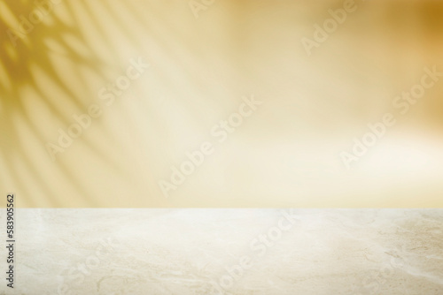Plain yellow wall product background