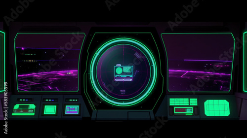 Neon Sci-fi cockpit 