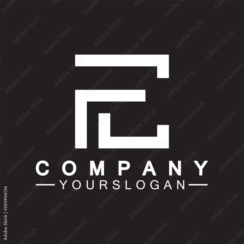 Alphabet letters monogram logo CF,FC,C and F, elegant and Professional white color letter icon design on black background. Alphabet letters monogram logo CF,FC,C and F, elegant and Professional white color letter icon design on black background.