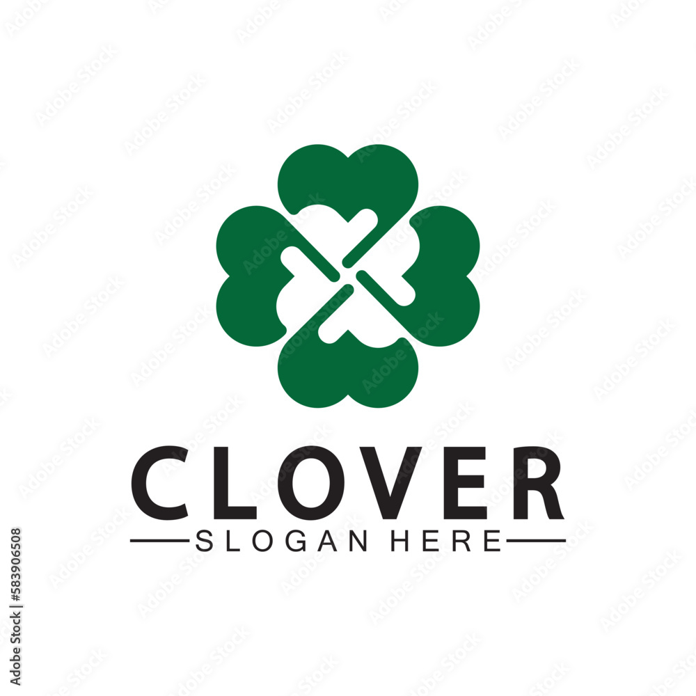 Four Leaf Clover Ornamental Logo Template Illustration Design. Four Leaf Clover Ornamental Logo Template Illustration Design.