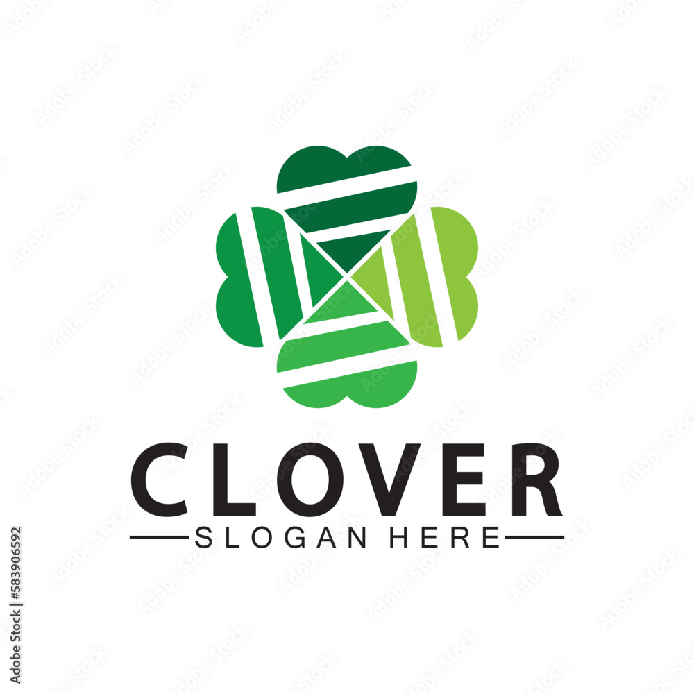 Four Leaf Clover Ornamental Logo Template Illustration Design. Four Leaf Clover Ornamental Logo Template Illustration Design.