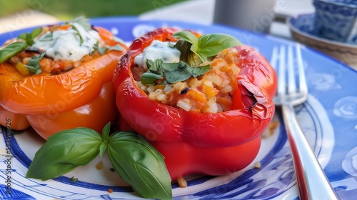  Gemista - Greek Stuffed Vegetables with Rice, Herbs, and a Burst of Mediterranean Flavor photo