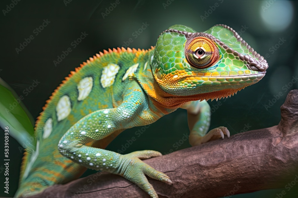 Fototapeta premium Close-up on Green Chameleon