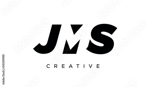 JMS letters negative space logo design. creative typography monogram vector	