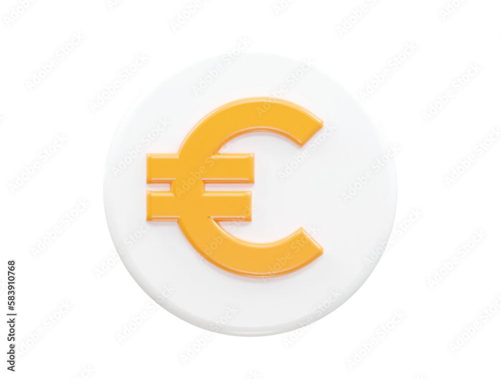 Euro 3d icon vector rendering element