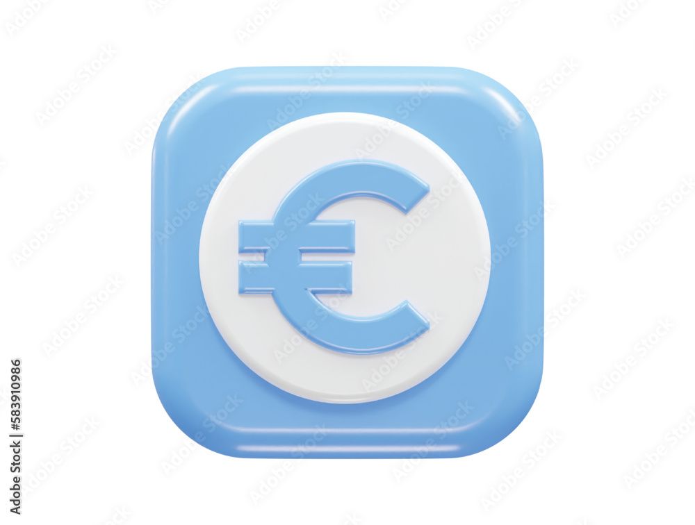 Euro 3d icon vector rendering element Euro 3d icon vector rendering element