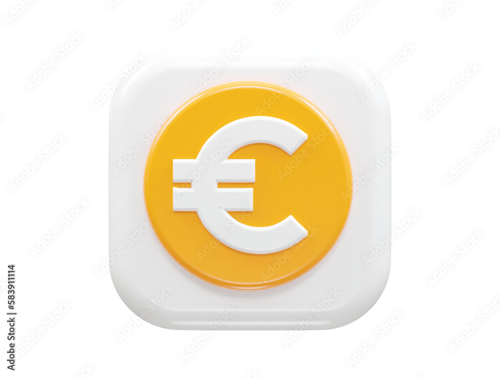 Euro 3d icon vector rendering element Euro 3d icon vector rendering element