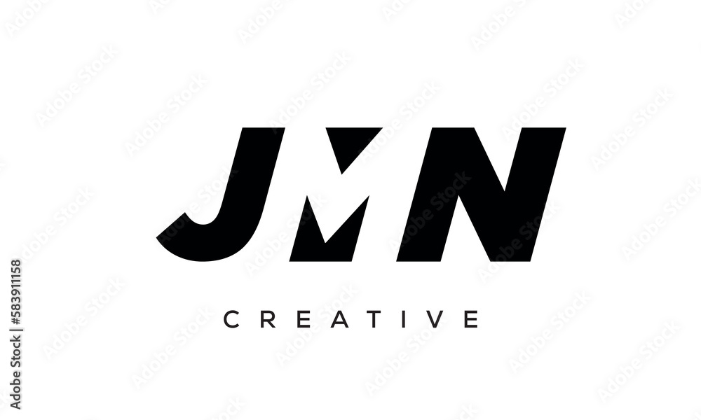 JMN letters negative space logo design. creative typography monogram vector JMN letters negative space logo design. creative typography monogram vector