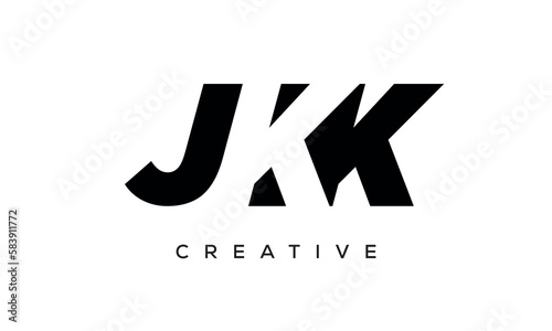 JKK letters negative space logo design. creative typography monogram vector	 photo