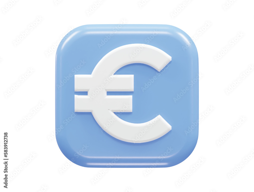 Euro 3d icon vector rendering element Euro 3d icon vector rendering element
