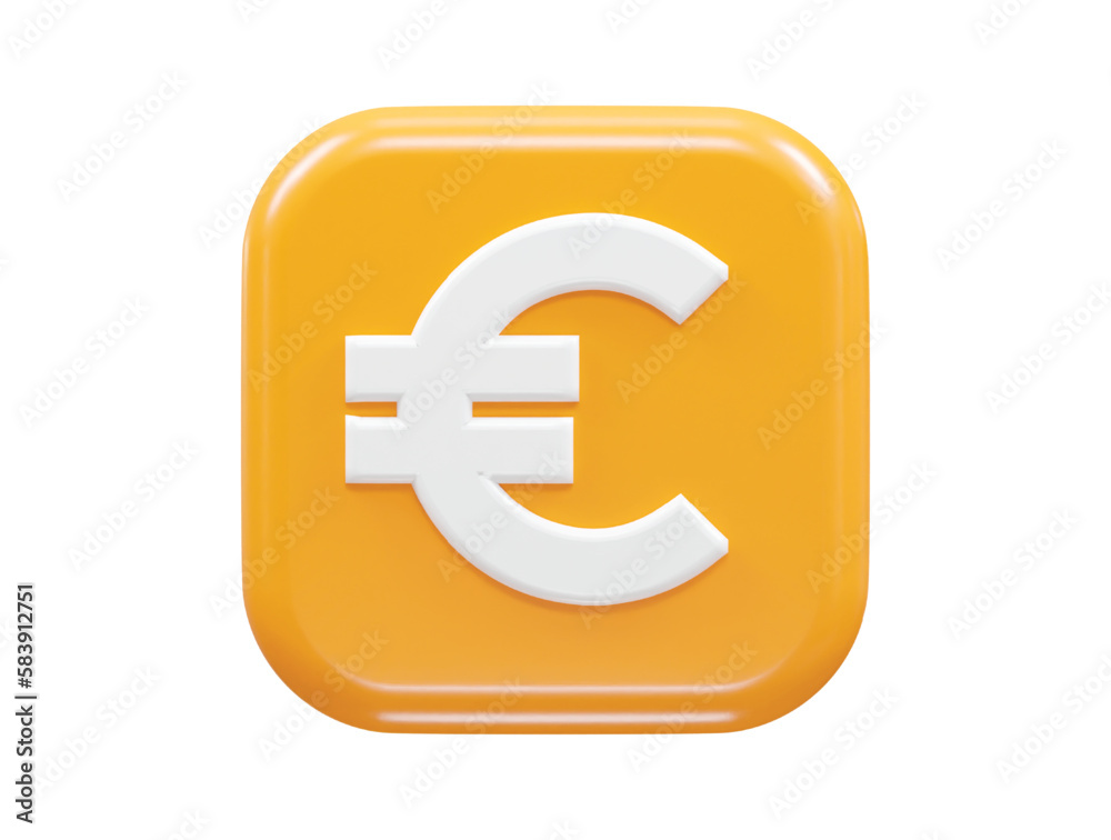 Euro 3d icon vector rendering element Euro 3d icon vector rendering element