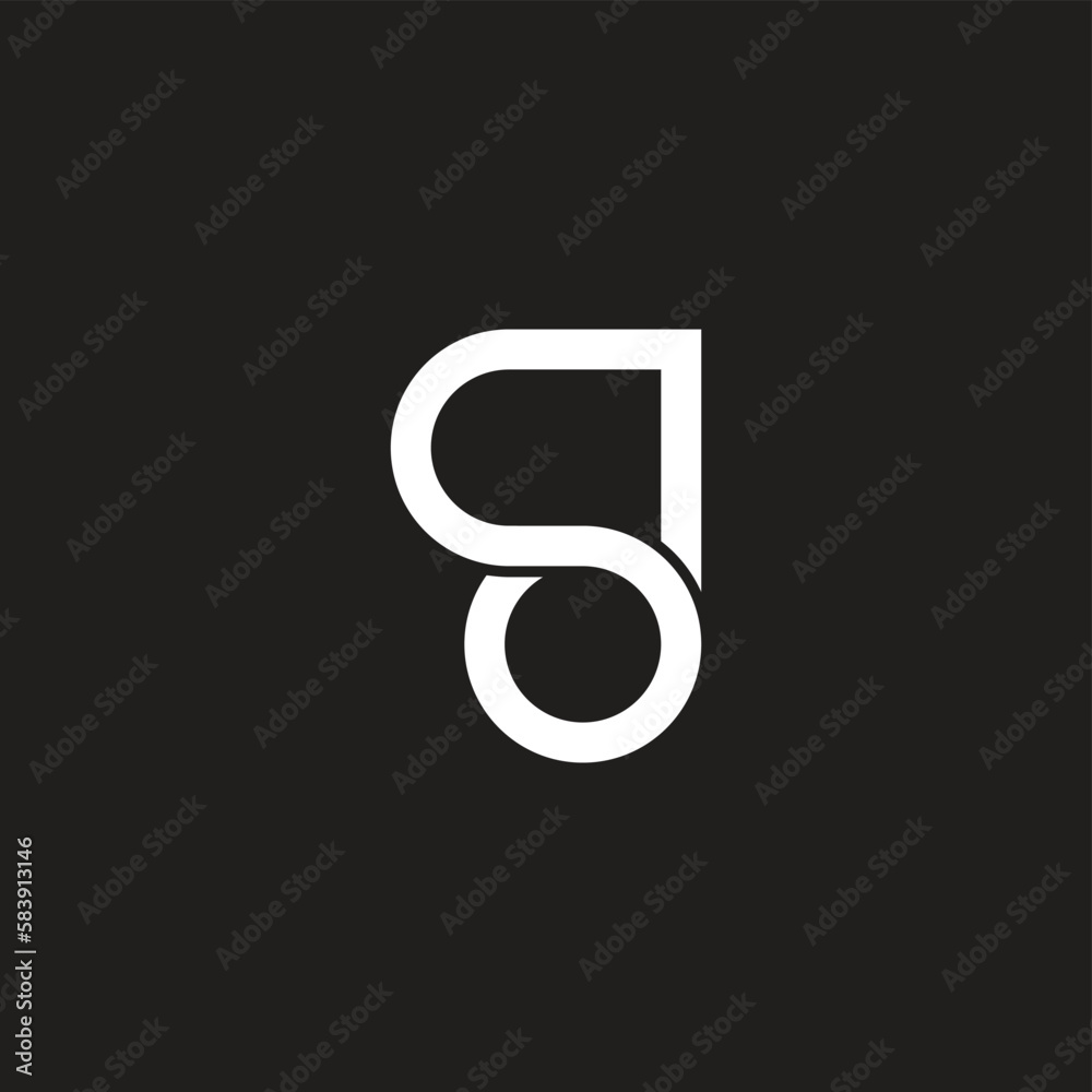 letter sd loop geometric line simple logo vector