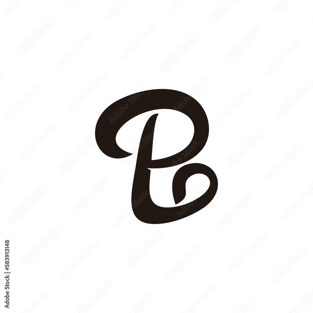 letter pl curves smooth logo vector letter pl curves smooth logo vector