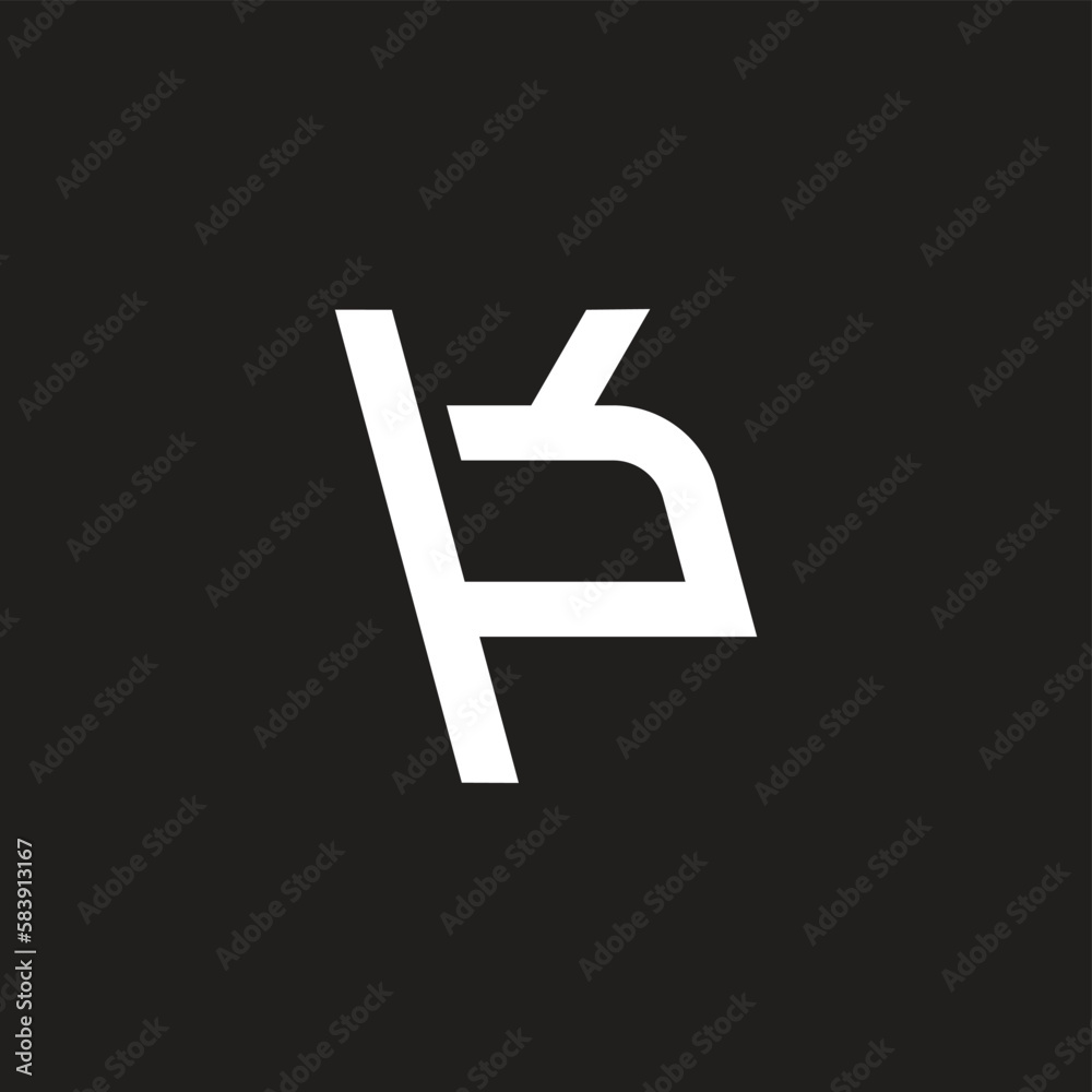 letter kp simple geometric line logo vector letter kp simple geometric line logo vector
