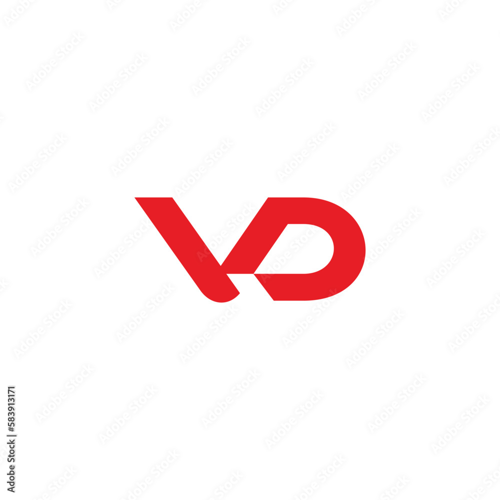 letter vd curve geometric simple logo vector letter vd curve geometric simple logo vector