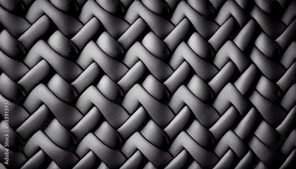 Fototapeta premium Gray leather woven texture background with Generative AI Technology