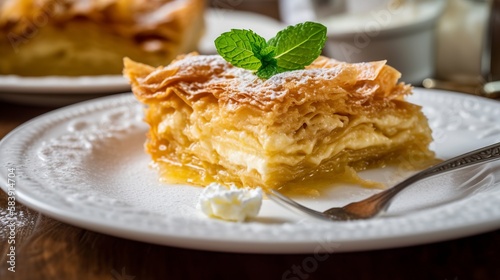 Galaktoboureko - Creamy Custard-Filled Filo Pastry with a Golden Crispy Crust and Honey Syrup