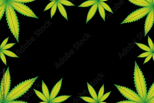 Vector illustration of marijuana leaf, cannabis plant used for medicinal purposes
