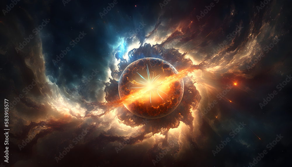 A beautiful supernova explosion. Generative AI