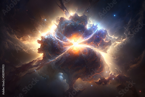 A beautiful supernova explosion. Generative AI