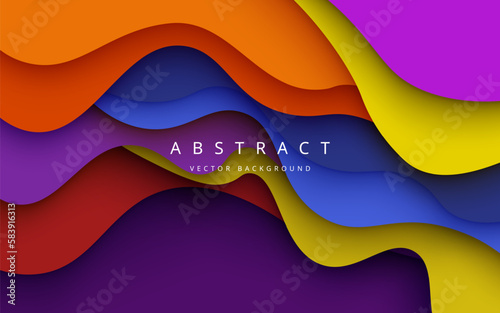 multi colored abstract colorful gradient papercut overlap layers background. eps10 vector