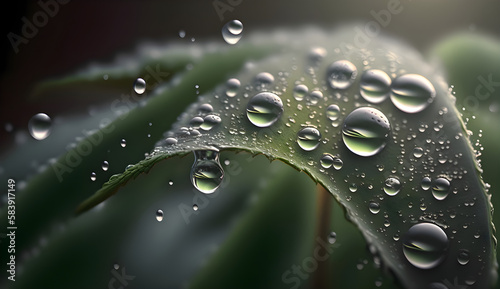 beauty of dewdrops as they cling to its surface using generative art