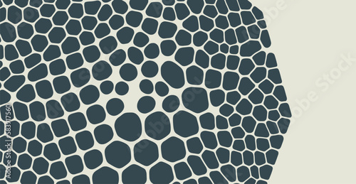 Abstract scientific background with cells or cell membranes. Black and white design. Vector illustration for print, textile, fabric, package, wrapping or cover.