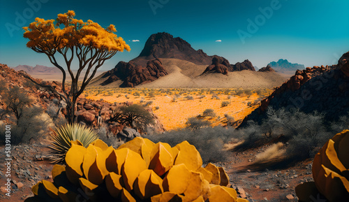 Damaraland, Bright beautiful colors, view, colorful, sunset in the mountains photo