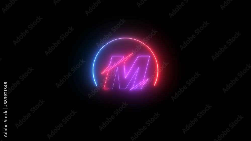 alphabet word M ,animation . glowing letter logo icon animated. alphabet word M ,animation . glowing letter logo icon animated.