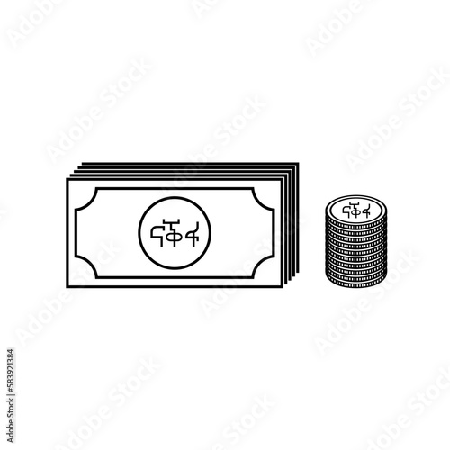 Eritrea Currency Symbol, Eritrean Nafka Icon, ERN Sign. Vector Illustration